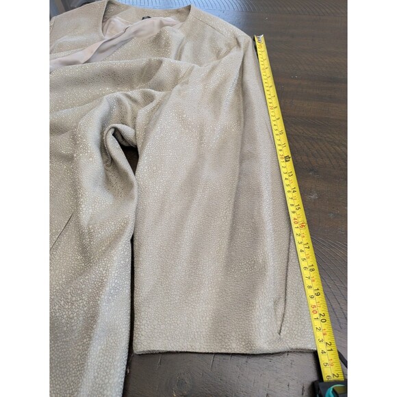 Eileen Fisher Silk Jacket 3X Champagne Mirage Jacquard Long Open Dressy Boxy - Picture 12 of 12